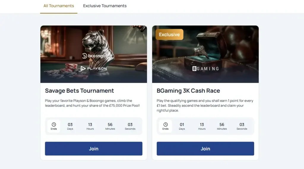 Tournaments at SpinDog Casino