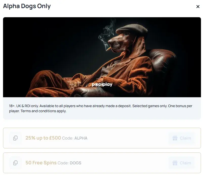 Spindog Bonus with Free Spins